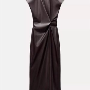 Zara faux leather Midi Dress